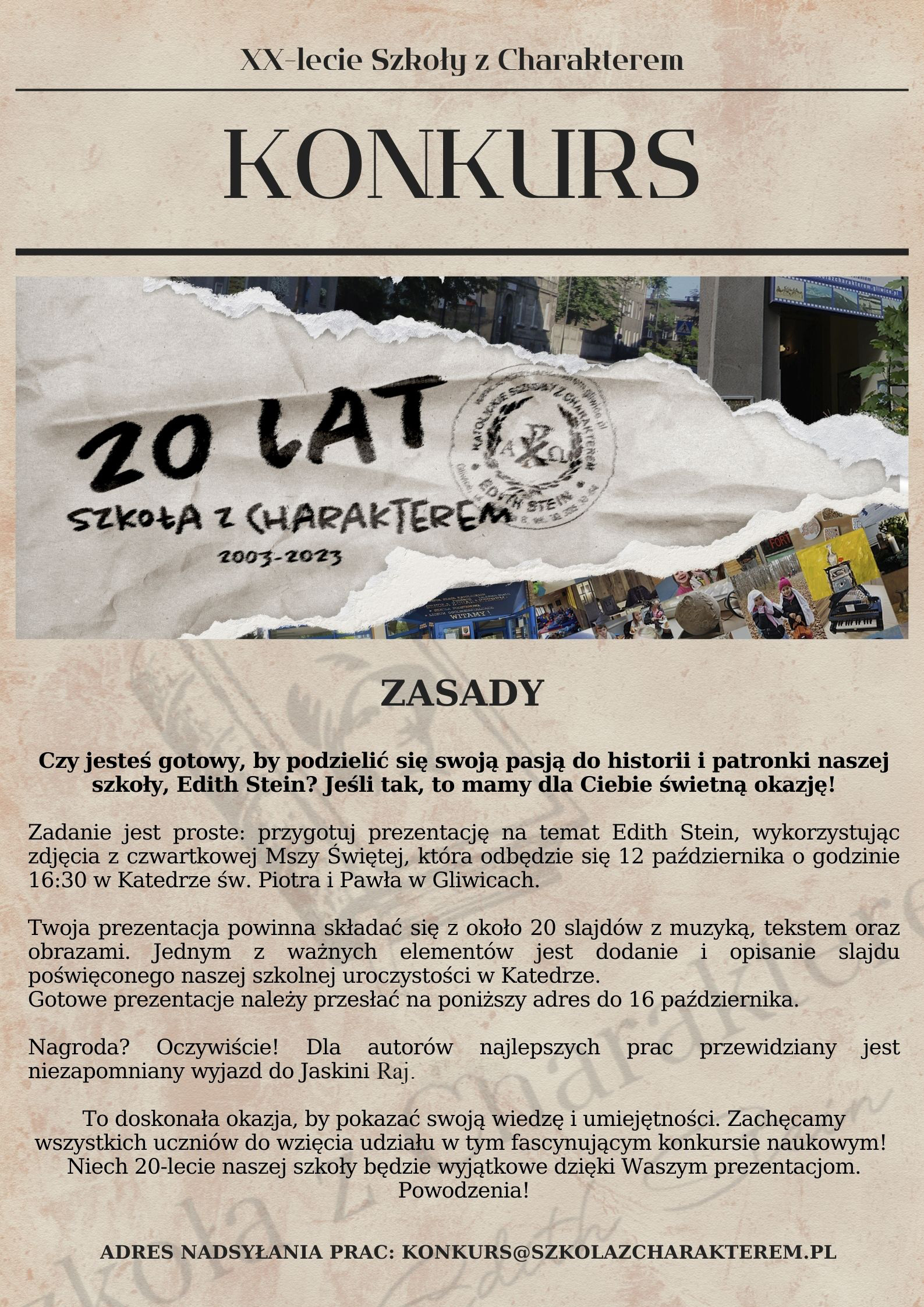 KONKURS – XX-lecie Szkoły z Charakterem – Fundacja "Szkoła z Charakterem"